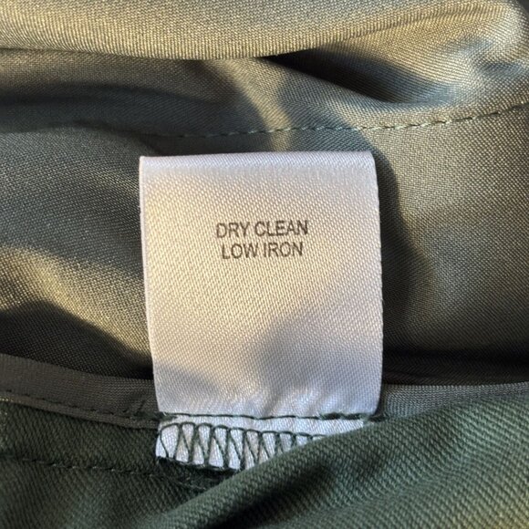Worth New York Olive Green Dress Pants With White Piping Flat Front - Picture 11 of 12